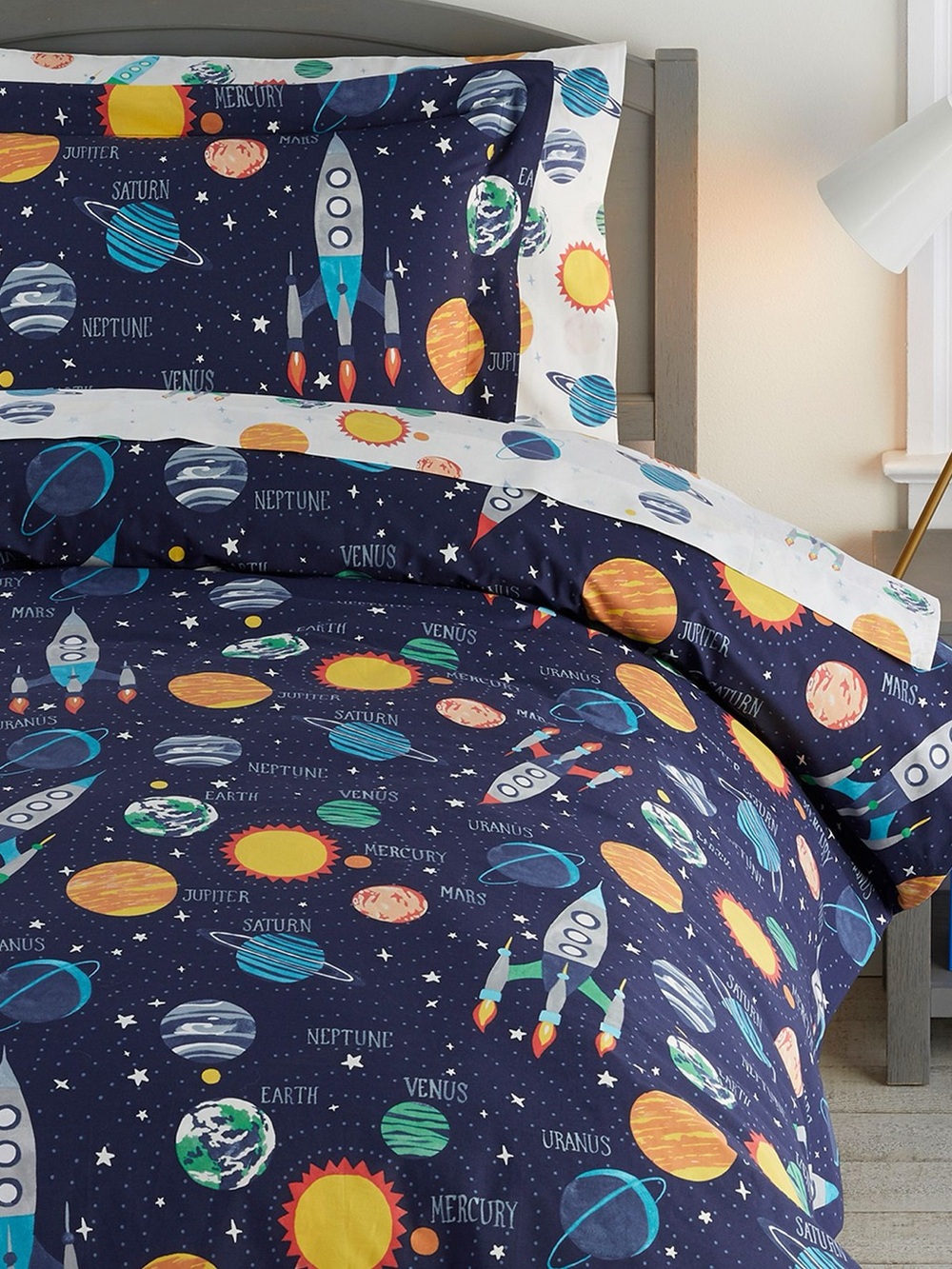 Pottery Barn Kids Solar System Glow-in-the-Dark Cotton Duvet Cover & Sham